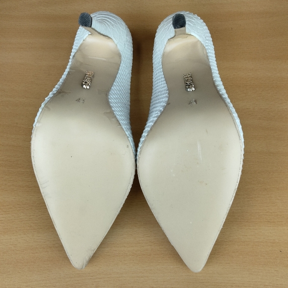 NWT House of CB London 5" Python Pointy Toe Pumps in White Sz. 41 / 9 - Picture 13 of 13